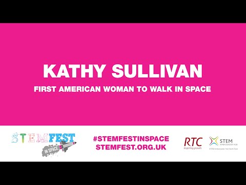 , title : 'Kathy Sullivan - Wanita Amerika Pertama yang Berjalan di Luar Angkasa - STEMFest di Luar Angkasa'