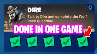 [in 1 game] How To complete All Dire Quest - Dire challenges fortnite