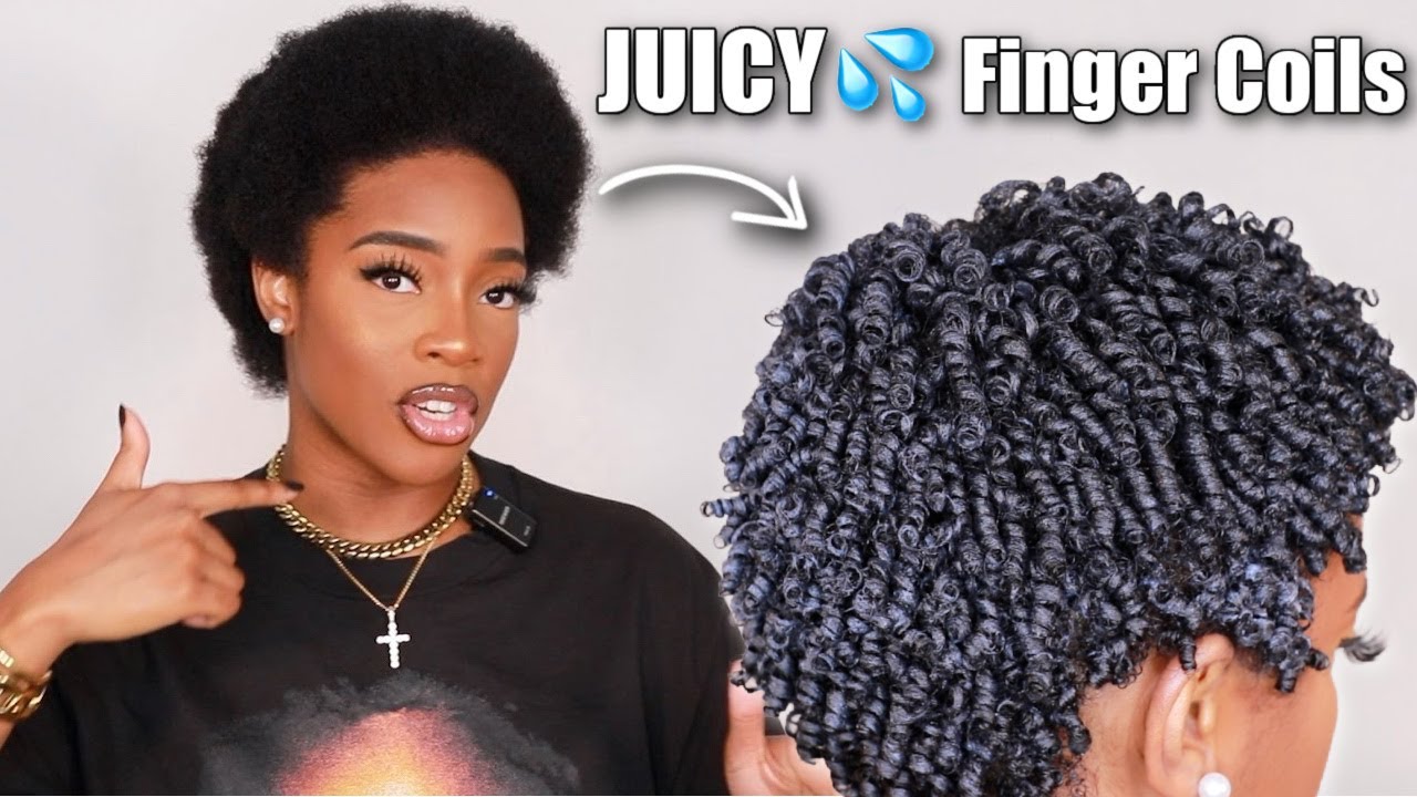 Finger Coils On TWA - MAXIMUM Curl Definition on Type 4 Hair