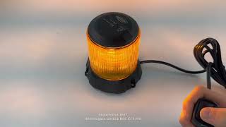Robustný oranžový LED maják, čierny hliník, 96W, ECE R65
