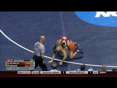 2015 NCAA 133 lb Quart Final: Cody Brewer (OU) v DiCamillo (UVA)