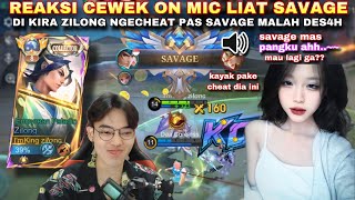 Download lagu REAKSI CEWEK ON MIC MELIHAT KING ZILONG SAVAGE, Nuduh cheat pas savage malah des4h | MLBB mp3