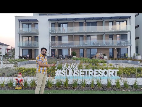 Largest lake in Central Europe (Balaton) and view from sunset resort
