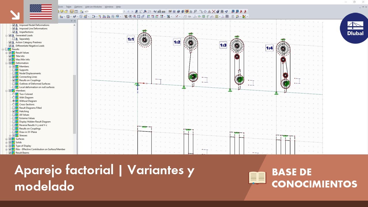 Modelado de aparejos factoriales en RFEM