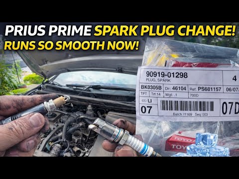 2017 Prius Prime spark plug change at 185,000 miles. Easy to do. Car runs faster and smoother!