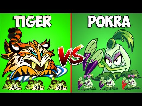 POKRA vs TIGER GRASS - Who Will Win? - PvZ 2 Plant Vs Plant