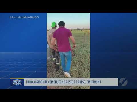 Filho agride mãe com chute no rosto e é preso em Itarumã
