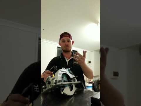 Makita DRS780Z Akumuliatorinis diskinis pjūklas, 2x18V, 65 mm, ø185x30mm, Be akumuliatorių ir kroviklio! video