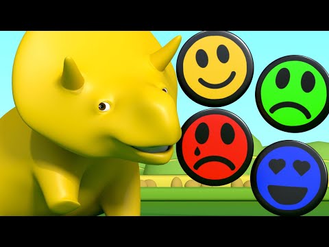 Lerne mit Dino - Lerne Farben mit Smileys - Dino dem Dinosaurier 👶 Lehrreiche Cartoons für Kinder