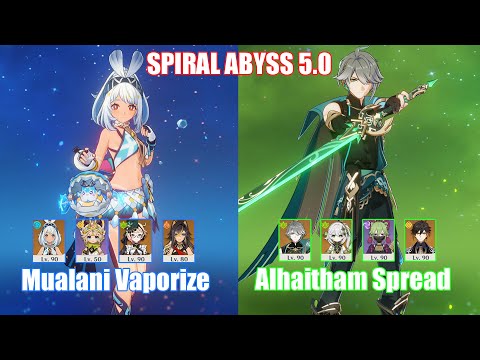 C0 Mualani Vaporize & C0 Alhaitham Spread | Spiral Abyss 5.0 | Genshin Impact