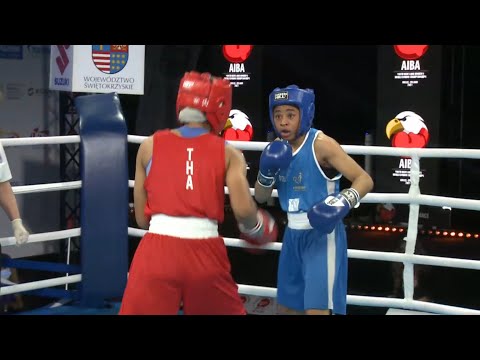 Kielce 2021 Semifinals (W57kg) KAWKANKHUN Panida (THA) vs GROSY Sthelyne (FRA)