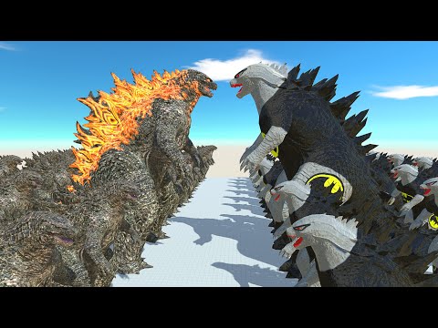 Batman Godzilla 2014 Vs Godzilla 2021 Death run -Animal Revolt Battle Simulator