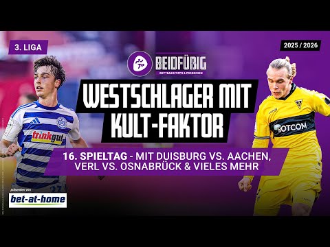 3. Liga Tipps ⚽ 16. Spieltag Prognose mit Duisburg vs. Aachen uvm. 🔥 Die "Beidfüßig" Analyse