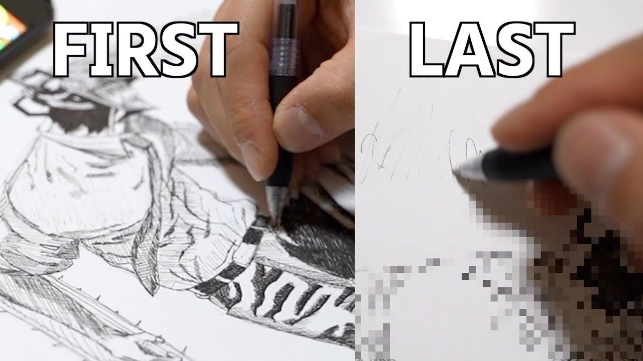 新品ボールペンの「インクが切れるまで」お絵描きし続けたらどのくらい上達する？