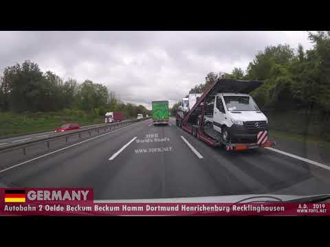 1150 GERMANY - Autobahn 2 Oelde Beckum Beckum Hamm Dortmund Henrichenburg Recklinghausen 2019