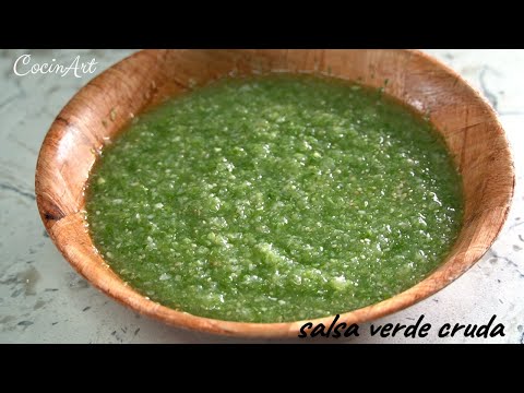 LA MEJOR SALSA VERDE CRUDA (Perfecta para TACOS, CARNE ASADA Y BOTANAS)