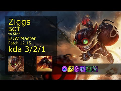Rank 5 EUW Ziggs Bot: Ziggs vs Sivir