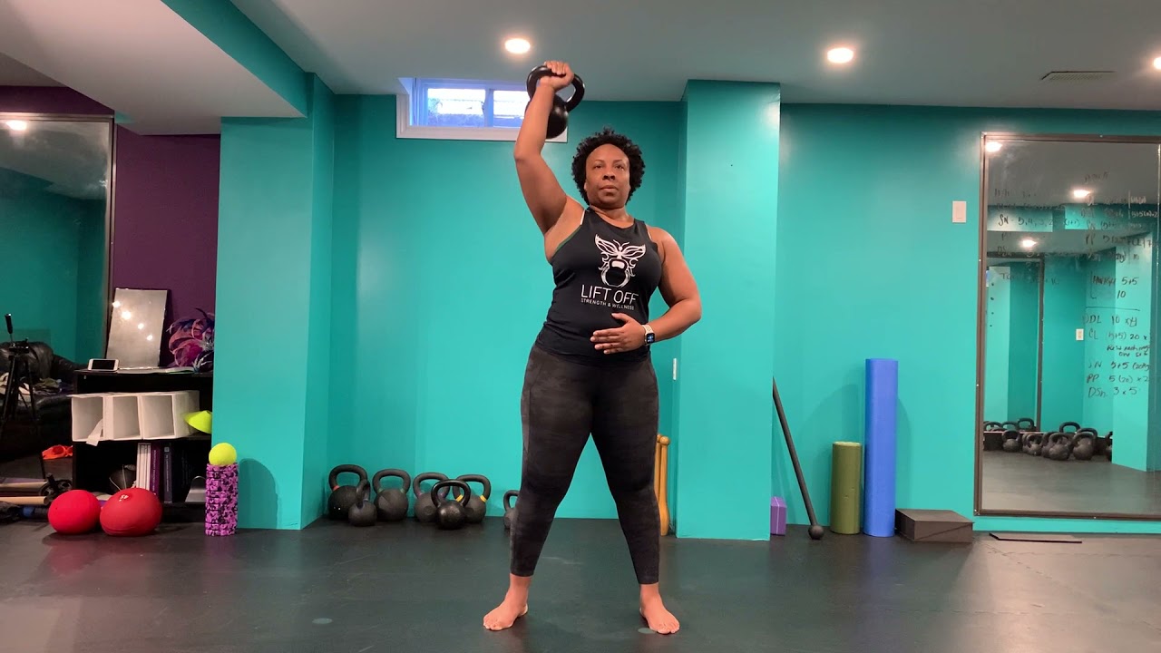 One-Arm Kettlebell Overhead Press - YouTube