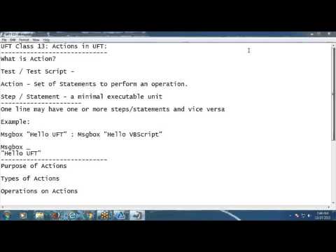 UFT Tutorial 13 - Actions in UFT