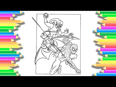 SPIDER-MAN vs GREEN GOBLIN fun coloring page | How to color