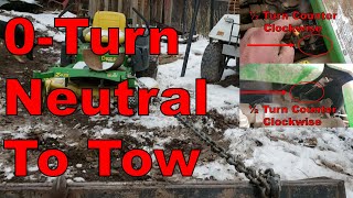 How To Get 0 Turn in Neutral to Tow Mower (How-to Disengage the Hydraulics John Deere z425)