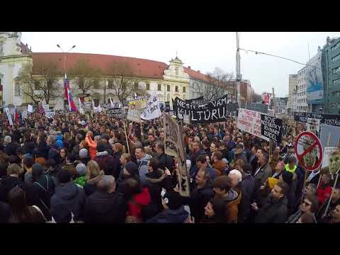 Za slušné Slovensko Námestie SNP Bratislava 16.3.2018