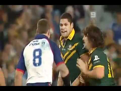 Australia vs England Willie Mason knocks Feildon out cold