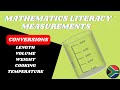 Grade 12 Mathematics Literacy Measurements Conversions Grade 10 Grade 11