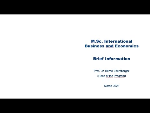 University of Hohenheim, M.Sc. International Business and Economics, Information