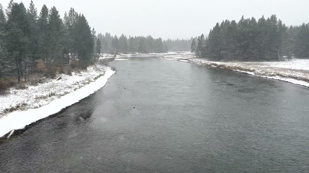 First Snow On The Deschutes River - YouTube