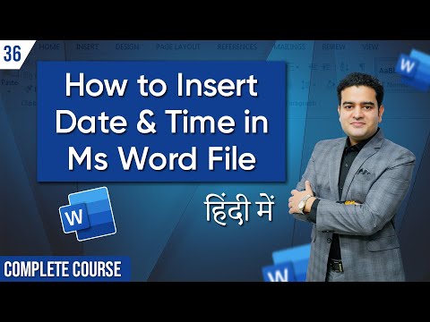 How to Insert Date and Time in MS Word | Microsoft Word Course for Beginners FREE | mswordcourse