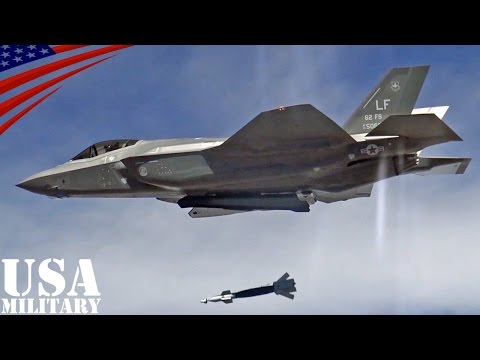 F-35A Lightning II Fighter Jets GBU-12 Laser-guided Bomb Drop