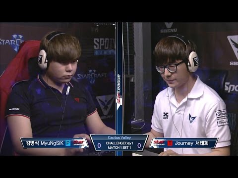 [SBENU SSL 2015] MyuNgSiK vs Journey RO.24 Day1 Match1 set1 -EsportsTV, Starcraft 2