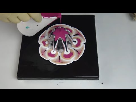 (313) Satin enamel and pearl medium experiment - Double cup bottom reverse flower dip