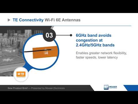 TE Connectivity Wi-Fi® 6E Antennas — New Product Brief | Mouser Electronics