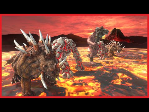 OGRE LORD WITH 2x LAVA GOLEM&HELLHOUND VS FACTIONS - ANIMAL REVOLT BATTLE SIMULATOR