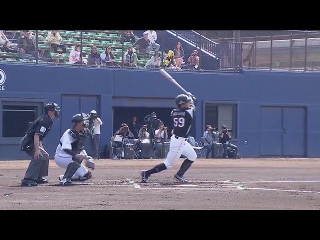 【ファーム】マリーンズ・細谷が左中間スタンドに先制3ランを叩き込む!! 2018/4/20 F-M(ファーム）
