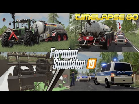 Huge POLICE CHASE while spreading MANURE! 😱🚜💨🚓💩 | [FS19]- Timelapse #80 Geiselsberg Seasons
