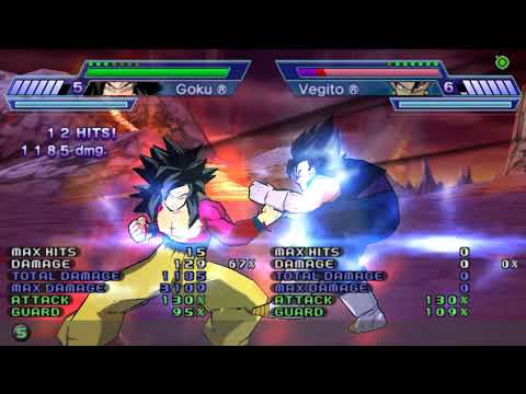 Dragon Ball Z Shin Budokai Another Road - SSJ4 Goku Combo (PSP)