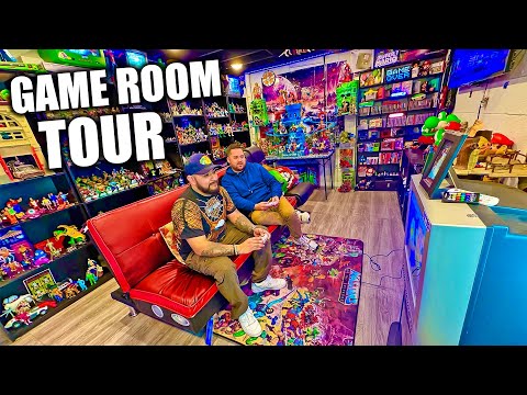 Basement TRANSFORMED into INSANE TOY/GAME ROOM! *Game Room Tour*