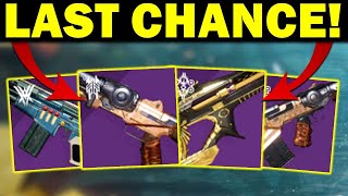 Bungie is Removing these 6 Amazing Weapons - GET THEM NOW!