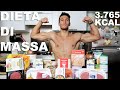 DIETA DI MASSA COMPLETA! PIÙ MASSA MUSCOLARE E MENO MASSA GRASSA! ECCO COSA MANGIO IN UN GIORNO!