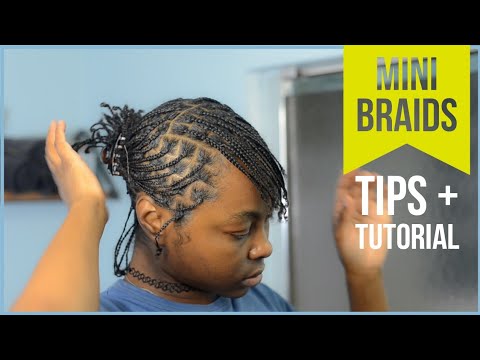 Mini braids on short natural hair. Awkward length...