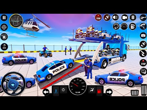 US Police Car Transport Trucks Driving | Car Transporter Driver Simulator | Android GamePlay