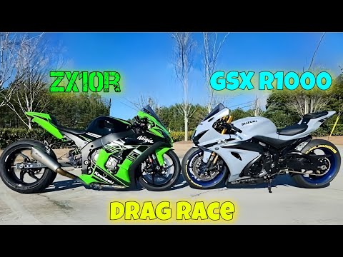 Ninja zx10r vs Suzuki GSX r1000 drag race. shocking results 🤯.