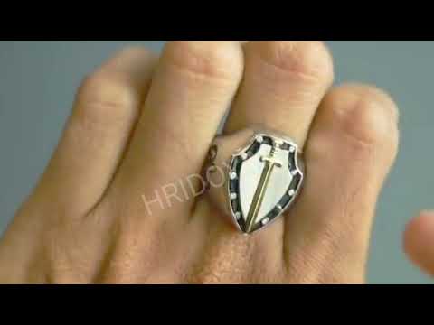 sword ring making out of screw and silver - jewelry handmade