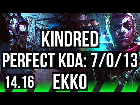 KINDRED vs EKKO (JGL) | 7/0/13, 68% winrate, Godlike | EUW Master | 14.16