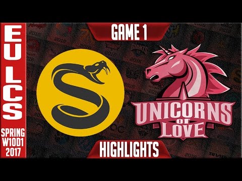 Unicorns of Love vs Splyce Game 1 Highlights - EU LCS W10D1 Spring 2017 - UOL vs SPY G1