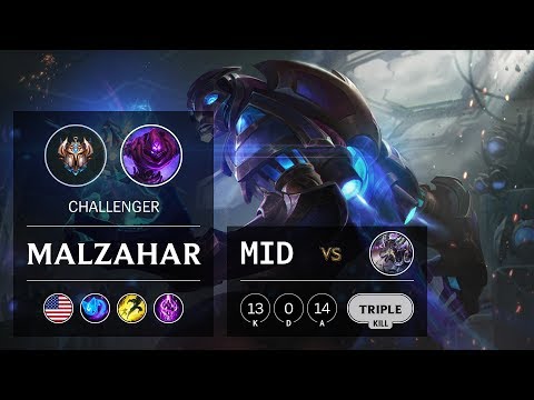 Malzahar Mid vs Kassadin - NA Challenger Patch 9.8