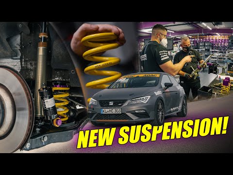 Installing @KWsuspensions Competition on our Racecar + Factory Tour!